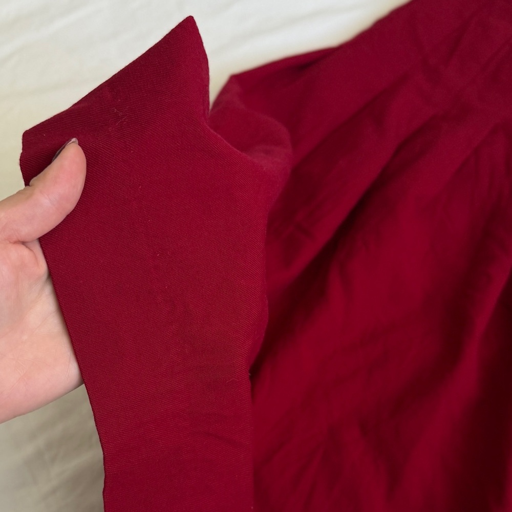Talbots midi Pleated Skirt VTG 60s Soft Burgundy Red  %100 Wool size 10 - Picture 6 of 11